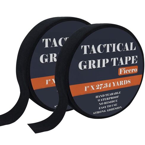 Gun Grip Tape - 1 Inch x 27.34 Yards Black Goon Tape, Water-Resistant Tactical Tape Handle Protector, Non-Slip & Non-Reflective Grip Tape for Pistol Rifle Handgun & Shotguns in Kuwait