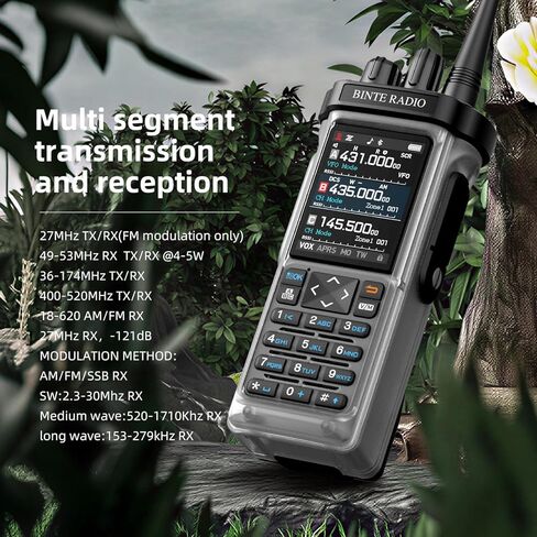 راديو هام 9000 محمول مع نظام تحديد المواقع APRS، برمجة تطبيقات بلوتوث، راديو متعدد الموجات طويل المدى في اتجاهين، محلل الطيف، USB-C قابل لإعادة الشحن، AM/FM/SW RX، جهاز اتصال لاسلكي للبالغين in Kuwait