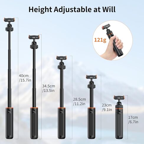 حامل ثلاثي القوائم VRIG OSMO Action6 مع محول مغناطيسي سريع التحرير، وقضيب تمديد صغير يدور 360 درجة ومقبض قطبي ممتد لملحقات DJI OSMO Action6 /OSMO NanoAccessories in Kuwait