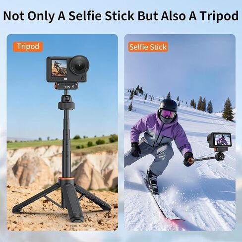 حامل ثلاثي القوائم VRIG OSMO Action6 مع محول مغناطيسي سريع التحرير، وقضيب تمديد صغير يدور 360 درجة ومقبض قطبي ممتد لملحقات DJI OSMO Action6 /OSMO NanoAccessories in Kuwait