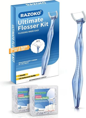 Twin-Line Dental Floss Picks High Toughness Toothpicks Sticks with Portable Cases 250Pcs in Saudi Arabia