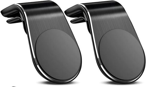 2 PCS Mobile Phone Navigation Magnetic Bracket, L Type 360°Rotatable Phone Mount, Strong Adsorption Air Vent Smaetphone Holder, Universal for Most Cars, Trucks, SUVs (Black) in Kuwait