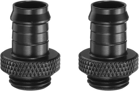 Generic 2pcs Water Cooling Barb Fitting G1/4" Thread 9.5mm OD PC Water Cooling System Soft Tube Connectors Hose Barb Fitting for PC Tube System, Black in Kuwait