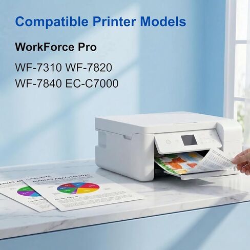 Remanufactured Ink Cartridges Replacement for Epson 812XL Ink Cartridges Combo Pack for 812 XL Work with Workforce Pro WF-7840 WF-7820 WF-7310 EC-C7000 Printer (5 Pack, Latest Chip) in Kuwait