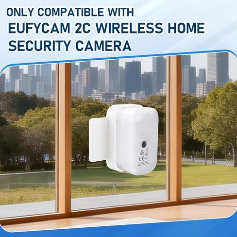 حامل نافذة لكاميرا مراقبة المنزل اللاسلكية EufyCam 2C، بدون مثقاب، حامل لاصق قوي مضاد للسرقة لـ Eufy 2C، بدون انعكاسات داخلية (أبيض) in Kuwait