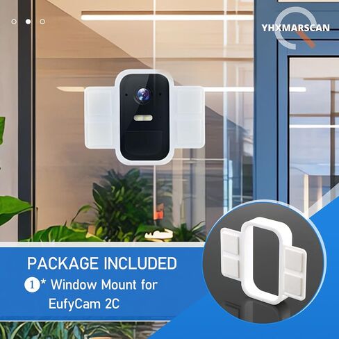 حامل نافذة لكاميرا مراقبة المنزل اللاسلكية EufyCam 2C، بدون مثقاب، حامل لاصق قوي مضاد للسرقة لـ Eufy 2C، بدون انعكاسات داخلية (أبيض) in Kuwait
