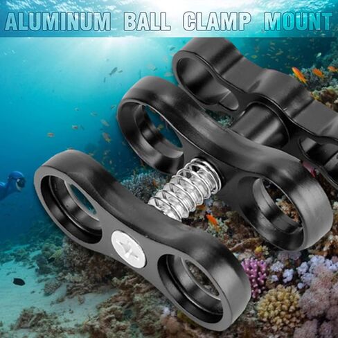 DAN&DRE Aluminum Alloy Mini Butterfly Ball Clip, 360 Rotation Diving Light Clamp Adapter Mount with Screw Lock for SJ CAM in Kuwait