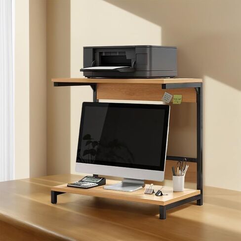 2-Tier Computer Monitor Riser Printer Stand Storage Shelf Monitor Desktop Stand for Printer Desktop Computer Laptops and Monitor in Kuwait