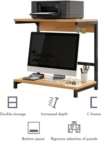 2-Tier Computer Monitor Riser Printer Stand Storage Shelf Monitor Desktop Stand for Printer Desktop Computer Laptops and Monitor in Kuwait