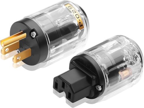 قابس طاقة CERRXIAN HiFi، 10A/250V 15A/125V NEMA 5-15P & IEC C15 مجموعة قابس طاقة الصوت وموصل DIY لسلك الطاقة الصوتي HiFi Audio Power Cable (P-029/C-029) in Kuwait