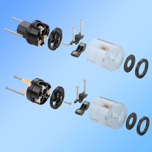 قابس طاقة CERRXIAN HiFi، 10A/250V 15A/125V NEMA 5-15P & IEC C15 مجموعة قابس طاقة الصوت وموصل DIY لسلك الطاقة الصوتي HiFi Audio Power Cable (P-029/C-029) in Kuwait