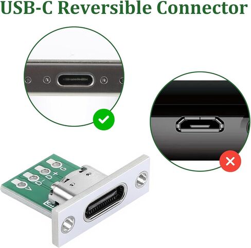 10 قطعة USB C لوحة جبل موصل لتقوم بها بنفسك نوع C أنثى موصل مقبس لوحة بيضاء جبل نوع مع لوحة الكمبيوتر 24pin USB 2.0 Pinout in Kuwait