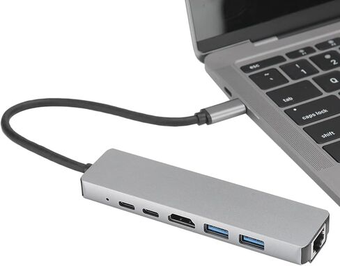 محطة إرساء 6 في 1 من النوع C إلى واجهة الوسائط المتعددة عالية الوضوح 87WPD RJ45 USB3.1 4K محول محطة الإرساء in Kuwait