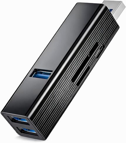 VIENON USB 3.0 Hub 6-in-1, Aluminum USB Adapter with Power Port, SD/TF Card Reader, USB Splitter Expander for Laptop, PC, Desktop, Car, Connect U Disk, Flash Drive, Mouse, Keyboard, HDD, SSD in Kuwait