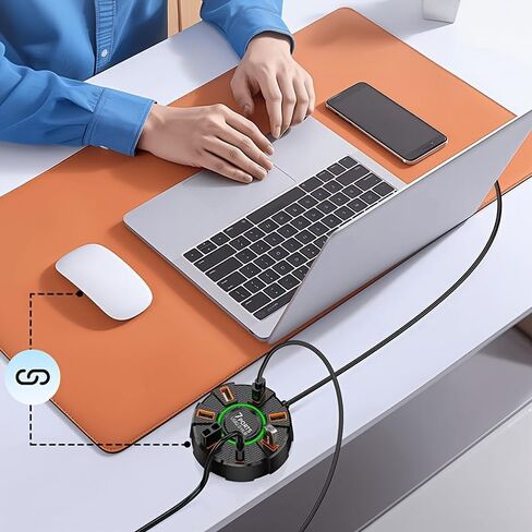 1 محور USB 2.0 عالي السرعة بـ 7 منافذ USB 2.0 مزود بمصباح LED وموزع توسيع متعدد المنافذ ومحول طاقة ومصدر طاقة خارجي لأجهزة الكمبيوتر المحمولة والأجهزة الطرفية للكمبيوتر، مناسب لأنظمة متعددة in Kuwait