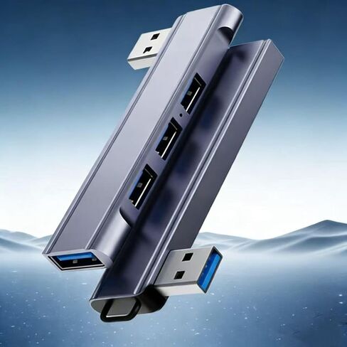 موزع USB 3.0 بـ 4 منافذ، تصميم قابس مباشر نحيف للغاية، نقل بيانات عالي السرعة بسرعة 5 جيجابت في الثانية، متوافق مع أجهزة الكمبيوتر المحمول وسطح المكتب in Kuwait