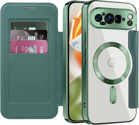 Flip Case for Google 10a Clear Shell Leather Cover Electroplate Heavy Duty 360 Protect Wireless Charge Anti-Skimming Card Slot Wallet Case for Google Pixel 10a. JD Black in Saudi Arabia