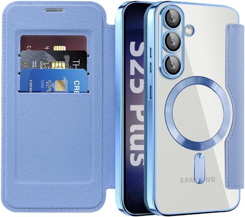 Flip Case for Samsung S26 Clear Shell Leather Cover Electroplate Heavy Duty 360 Protect Wireless Charge Anti-Skimming Card Slot Wallet Case for Samsung Galaxy S26. JD Orange in Kuwait