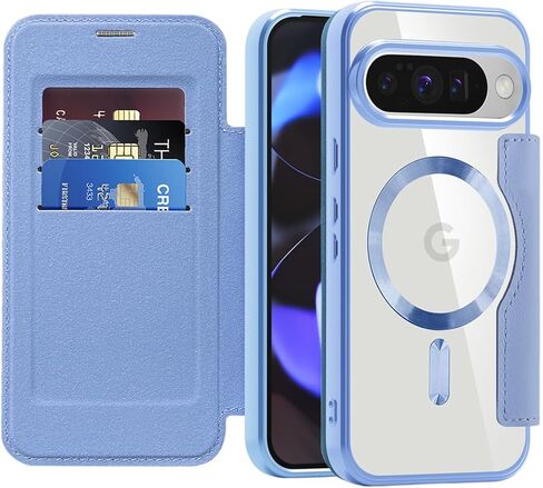 Flip Case for Google 10a Clear Shell Leather Cover Electroplate Heavy Duty 360 Protect Wireless Charge Anti-Skimming Card Slot Wallet Case for Google Pixel 10a. JD Black in Saudi Arabia