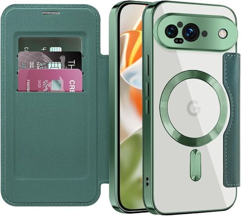 Flip Case for Google 10a Clear Shell Leather Cover Electroplate Heavy Duty 360 Protect Wireless Charge Anti-Skimming Card Slot Wallet Case for Google Pixel 10a. JD Black in Saudi Arabia