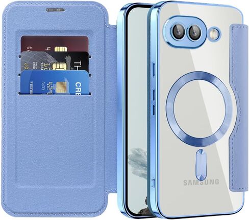 Flip Case for Google 10a Clear Shell Leather Cover Electroplate Heavy Duty 360 Protect Wireless Charge Anti-Skimming Card Slot Wallet Case for Google Pixel 10a. JD Black in Saudi Arabia