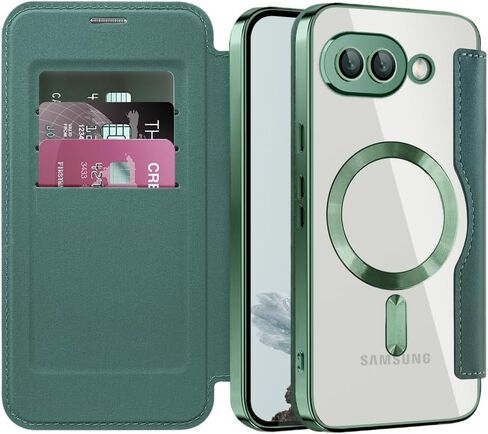Flip Case for Google 10a Clear Shell Leather Cover Electroplate Heavy Duty 360 Protect Wireless Charge Anti-Skimming Card Slot Wallet Case for Google Pixel 10a. JD Black in Saudi Arabia