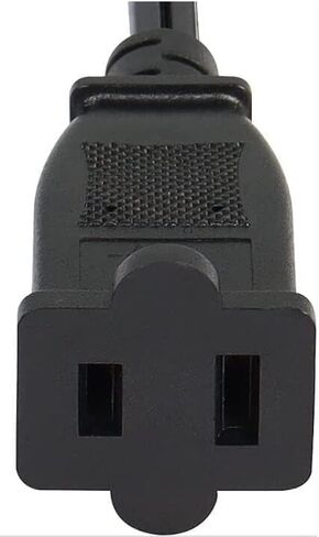 Toptekits C14 to Dual NEMA 1-15R Y Splitter Power Cord, Single IEC C14 to 2 US 2 Prong Female Socket Y Split Power Cable, 1ft/30cm, 10A 250V, 18AWG Pure Copper, Black in Saudi Arabia