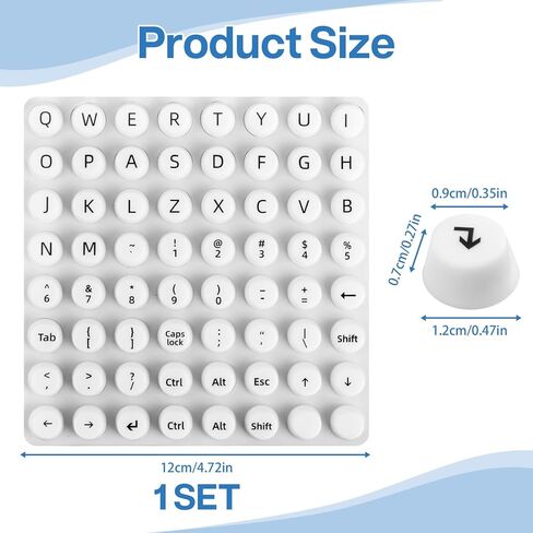64 Pcs Keyboard Stickers for Long Nails, Nail Art Typing Raised Keyboard Silicone Keycaps, Soft Silicone Bubbles Keyboard with Letters Perfect for Remote Workers with Passion for Nail Art in Kuwait
