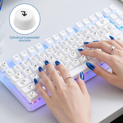 64 Pcs Keyboard Stickers for Long Nails, Nail Art Typing Raised Keyboard Silicone Keycaps, Soft Silicone Bubbles Keyboard with Letters Perfect for Remote Workers with Passion for Nail Art in Kuwait