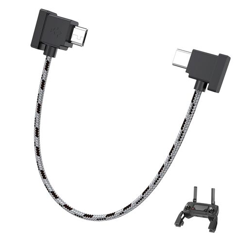 كابل وحدة تحكم عن بعد من Micro USB إلى USB C لـ DJI Mavic Mini، Mavic Pro/2 Pro/Zoom، Mavic Air، Spark، Mini SE Drone ملحقات iPhone 17/16/15، Galaxy، iPad، كابل بيانات OTG المضفر 0.5FT in Kuwait