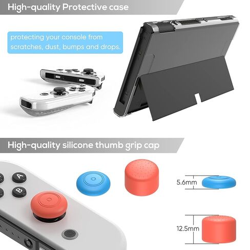 ملحقات Switch OLED، مجموعة حافظة لوحدة تحكم Nintendo Switch OLED، مجموعة FYOUNG 16 في 1: حقيبة حمل، غطاء واقٍ، مقبض لجهاز Joycon - أسود in Kuwait
