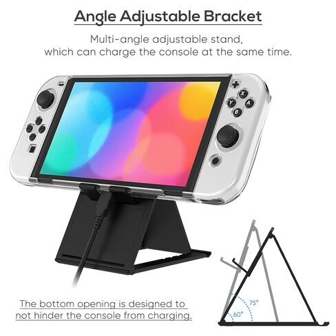 ملحقات Switch OLED، مجموعة حافظة لوحدة تحكم Nintendo Switch OLED، مجموعة FYOUNG 16 في 1: حقيبة حمل، غطاء واقٍ، مقبض لجهاز Joycon - أسود in Kuwait