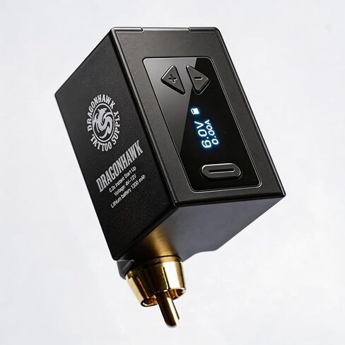 Dragonhawk B1 Wireless Tattoo Battery Power Supply Lightweight Small Lcd Display Screen for Tattoo Pen Machine (RCA) in Saudi Arabia