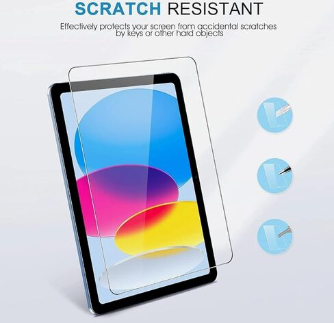 2 Pack Screen Protector Compatible with iPad A16 11th/10th Generation (11/10.9 Inch, 2025/2022) Tempered Glass, Anti-Scratch, Case Friendly, Auto Application Tray in Kuwait