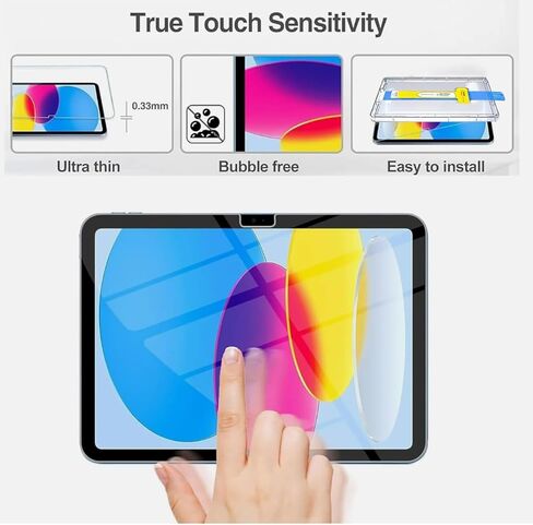 2 Pack Screen Protector Compatible with iPad A16 11th/10th Generation (11/10.9 Inch, 2025/2022) Tempered Glass, Anti-Scratch, Case Friendly, Auto Application Tray in Kuwait