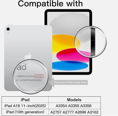 2 Pack Screen Protector Compatible with iPad A16 11th/10th Generation (11/10.9 Inch, 2025/2022) Tempered Glass, Anti-Scratch, Case Friendly, Auto Application Tray in Kuwait