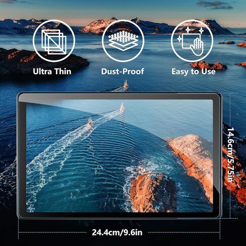 واقي شاشة متوافق مع جهاز Evermyth Tablet 10"، قطعتان بديلتان من طبقة الزجاج المقسى بصلابة 9H، وأغشية مضادة لبصمات الأصابع ومضادة للوهج in Kuwait