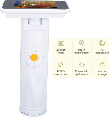 Naroote مجهر رقمي للأطفال محمول باليد 4K 2.8in HD شاشة 1600X جيب محمول إلكتروني للمراقبة المجهرية التنوير العلمي الأطفال الطلاب in Kuwait