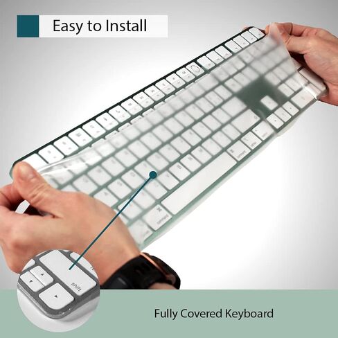 غطاء لوحة المفاتيح KeyboardMask بلمسة نهائية غير لامعة متوافق مع لوحة المفاتيح السحرية اللاسلكية iMac Apple لعام 2021 مع واقي رقمي، 0.12 مم رفيع للغاية ومغطى بالكامل وقابل للمسح ومضاد للغبار in Kuwait