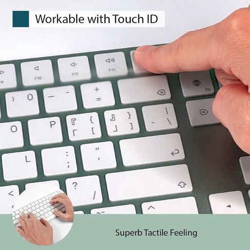 غطاء لوحة المفاتيح KeyboardMask بلمسة نهائية غير لامعة متوافق مع لوحة المفاتيح السحرية اللاسلكية iMac Apple لعام 2021 مع واقي رقمي، 0.12 مم رفيع للغاية ومغطى بالكامل وقابل للمسح ومضاد للغبار in Kuwait