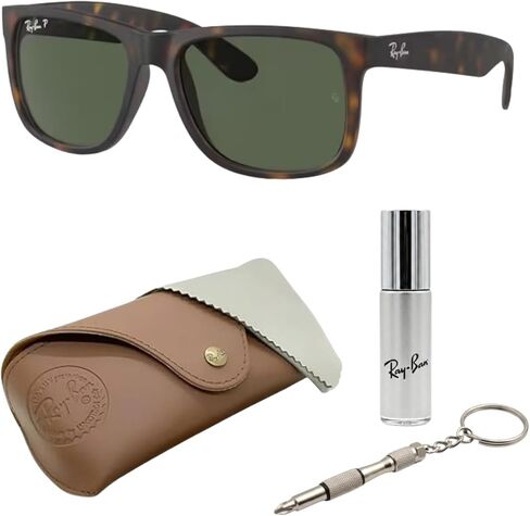 Ray-Ban RB4165 Justin Classic Polarized Square Square Shuslasse مع حزمة مجموعة النظارات الرسمية in Saudi Arabia