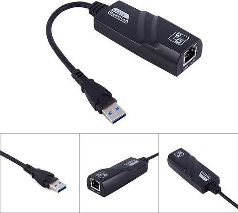 محول USB 3.0 إلى إيثرنت، محول شبكة USB A إلى RJ45 Gigabit لأجهزة الكمبيوتر المحمولة القديمة والكمبيوتر الشخصي وسطح المكتب، يدعم 10/100/1000 ميجابت في الثانية، بدون سائق in Kuwait