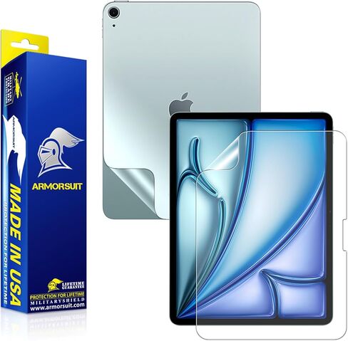 طبقة حماية مضادة للتوهج لكامل الجسم من ArmorSuit + واقي شاشة لجهاز iPad Air M3 11 بوصة (الجيل السابع، 2025) فيلم MilitaryShield غير لامع in Kuwait