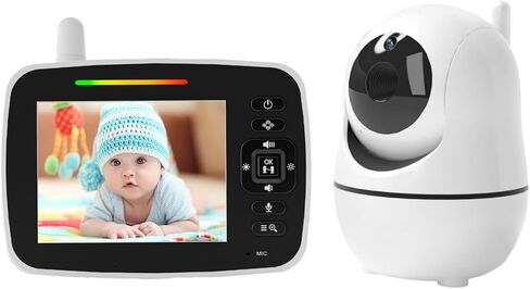 Baby Monitor - 3.5 inch Large Display Video Baby Monitor with Camera and Audio,Remote Pan/Tilt/Zoom, 1200 mAh Battery, Night Vision, Two Way Talk, Smart Temperature,Lullabies,960ft Long Range in Saudi Arabia