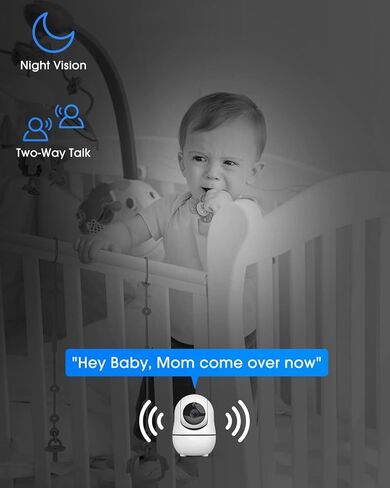 Baby Monitor - 3.5 inch Large Display Video Baby Monitor with Camera and Audio,Remote Pan/Tilt/Zoom, 1200 mAh Battery, Night Vision, Two Way Talk, Smart Temperature,Lullabies,960ft Long Range in Saudi Arabia