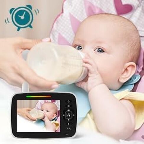 Baby Monitor - 3.5 inch Large Display Video Baby Monitor with Camera and Audio,Remote Pan/Tilt/Zoom, 1200 mAh Battery, Night Vision, Two Way Talk, Smart Temperature,Lullabies,960ft Long Range in Saudi Arabia