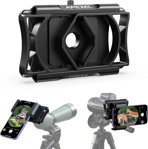 Telescope Phone Adapter, Upgraded Rotatable 360° Binocular Photo Adapter for Android & iPhone,Smartphone Holder Mount for Telescope,Monocular,Binocular,Spotting Scope,Microscope with Bluetooth Shutter in Kuwait