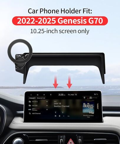 حامل هاتف السيارة لملحقات Genesis G70 2022-2025، مشبك ثابت للشاشة مقاس 10.25 بوصة، حامل هاتف يدور 360 درجة متوافق مع MagSafe، حامل الهاتف الخلوي لا يؤثر على فتحة التهوية in Kuwait