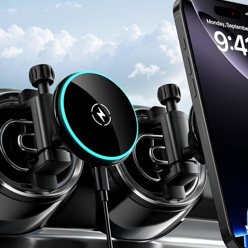 حامل هاتف لاسلكي مغناطيسي معتمد من Qi2 بقدرة 15 وات للشحن السريع لسيارة Mercedes Benz A/B/C/E/G/GLA/GLK ملحقات حامل هاتف السيارة لـ MagSafe لهاتف iPhone 17 16 15 14 13 12 Pro Max Plus Mini in Kuwait