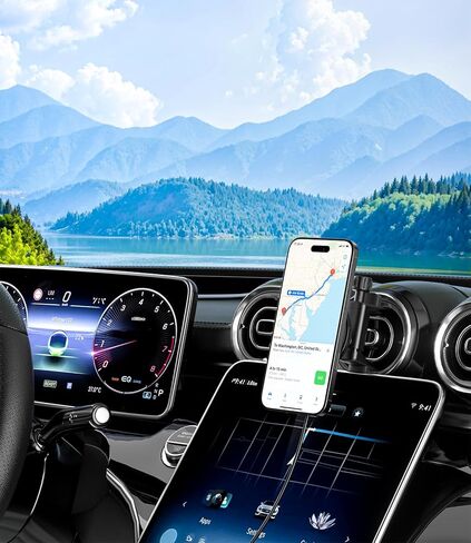 حامل هاتف لاسلكي مغناطيسي معتمد من Qi2 بقدرة 15 وات للشحن السريع لسيارة Mercedes Benz A/B/C/E/G/GLA/GLK ملحقات حامل هاتف السيارة لـ MagSafe لهاتف iPhone 17 16 15 14 13 12 Pro Max Plus Mini in Kuwait